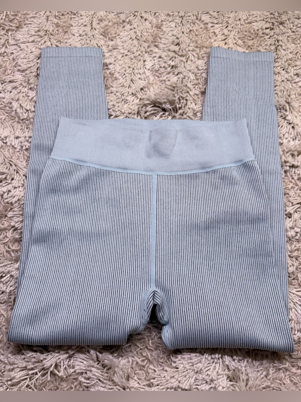 Calvin Klein Performance M Blue Ribbed High Rise 7/8 Leggings